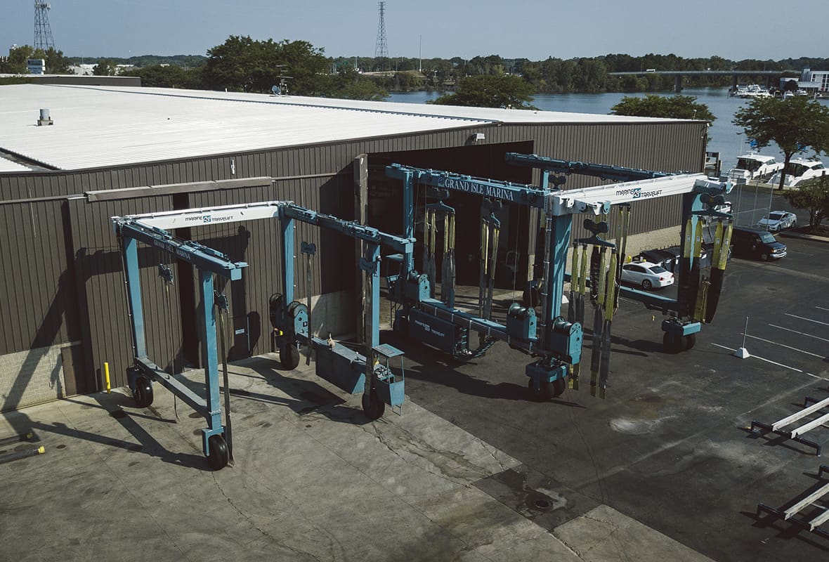 Boat lifts by storage facilities