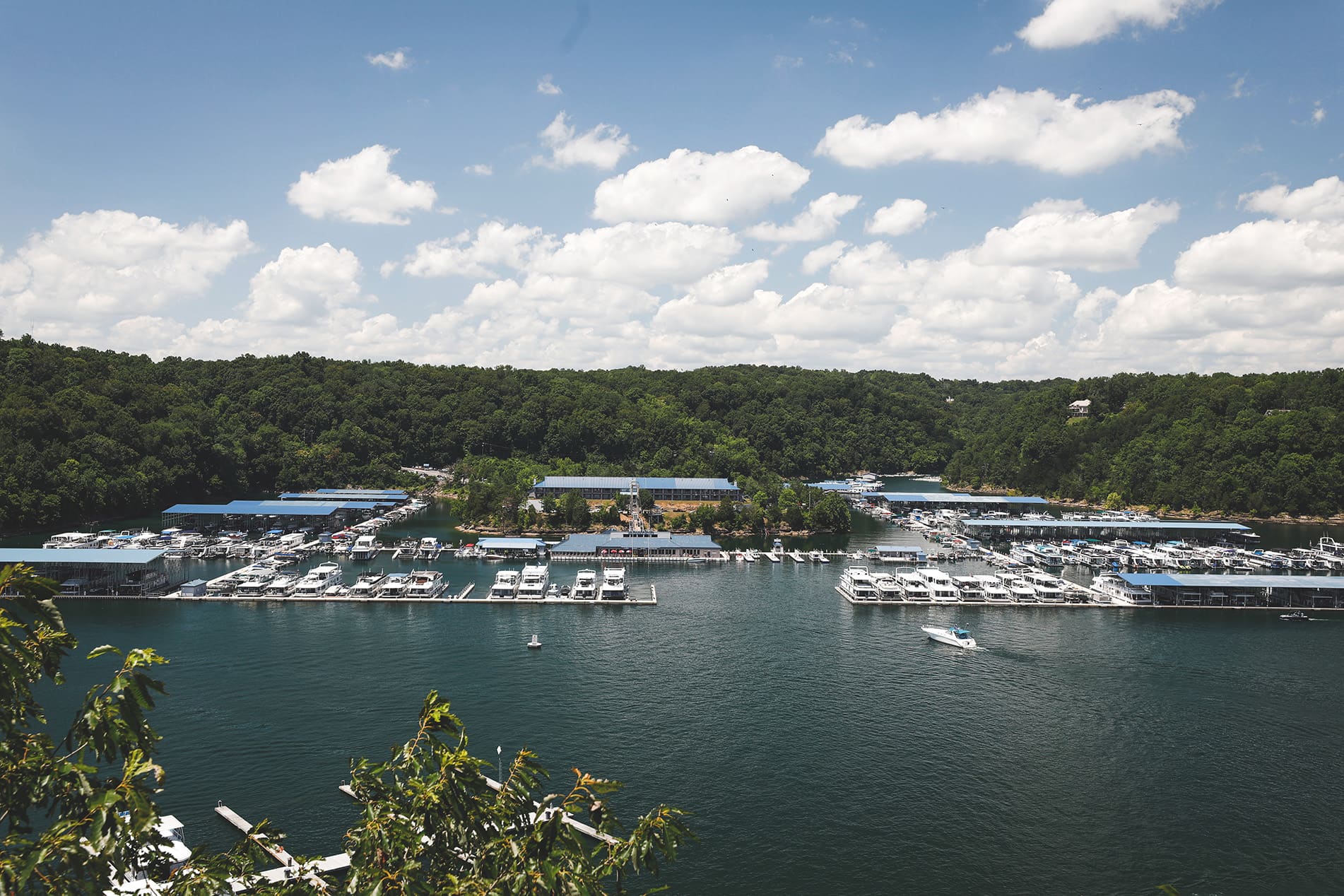 Aerial view of marina