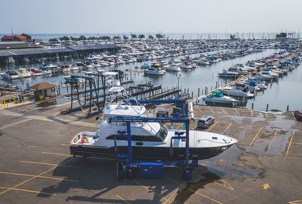 Aerial view of marina