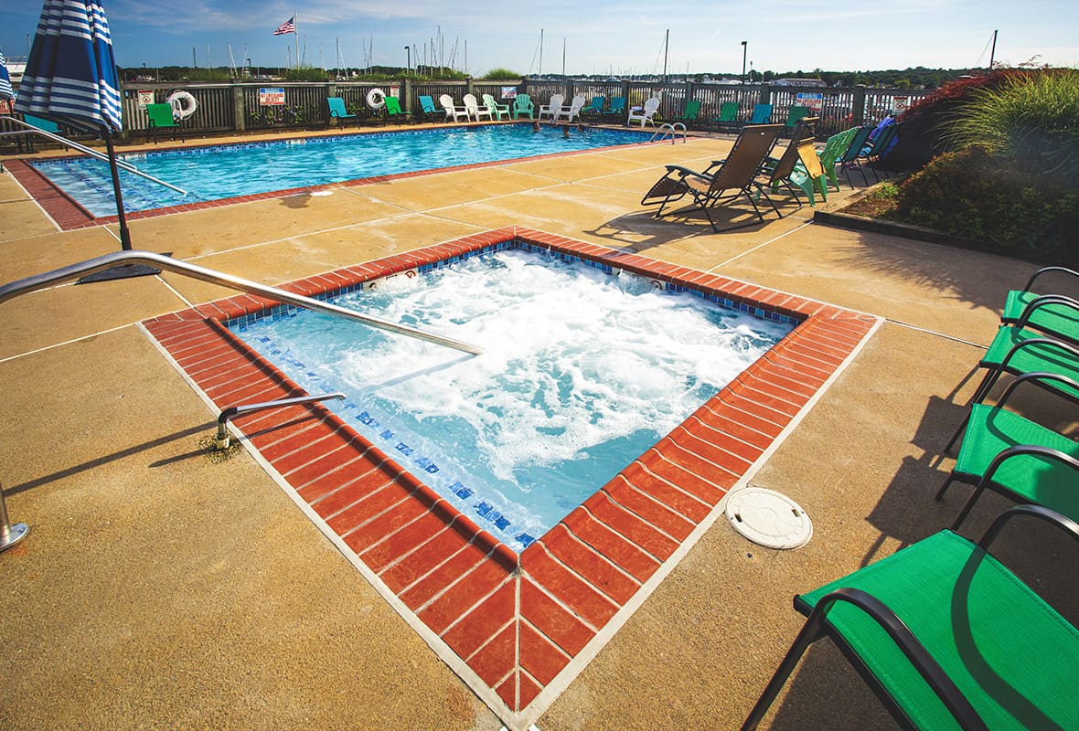 Hot tub and swimming pool