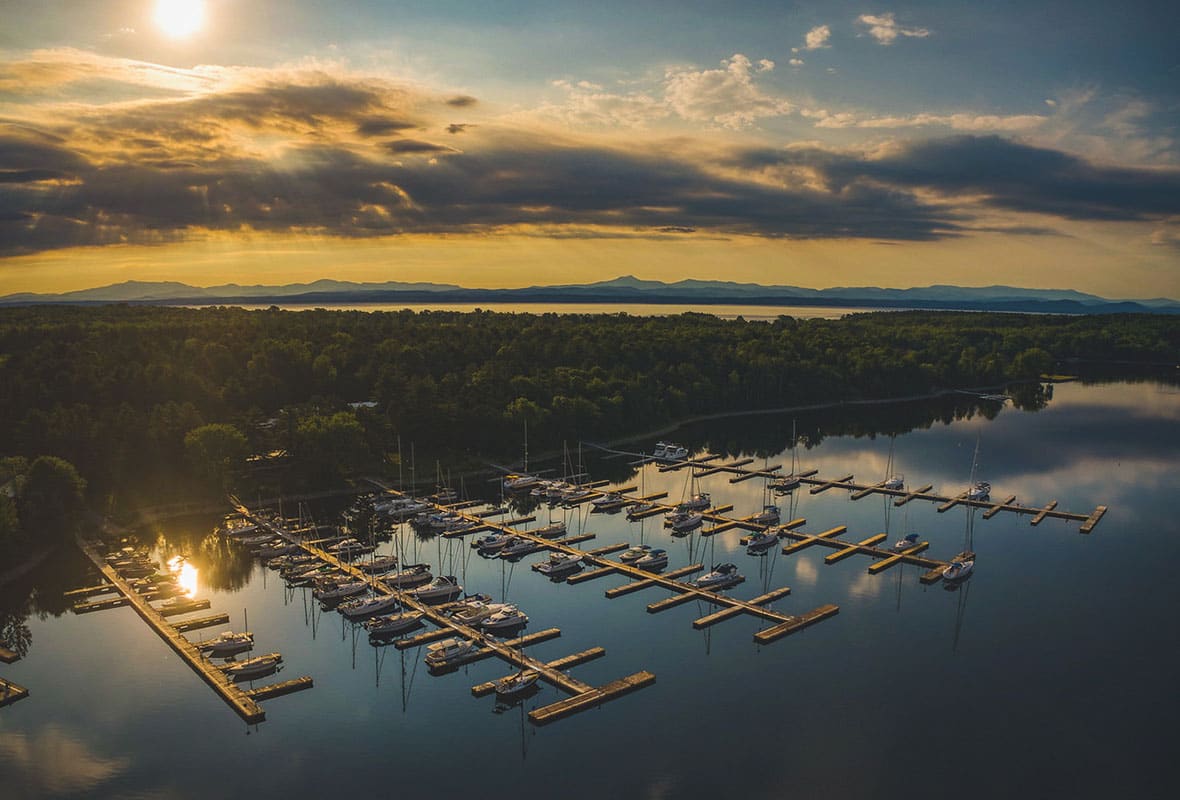 safe harbor willsboro bay aerial view
