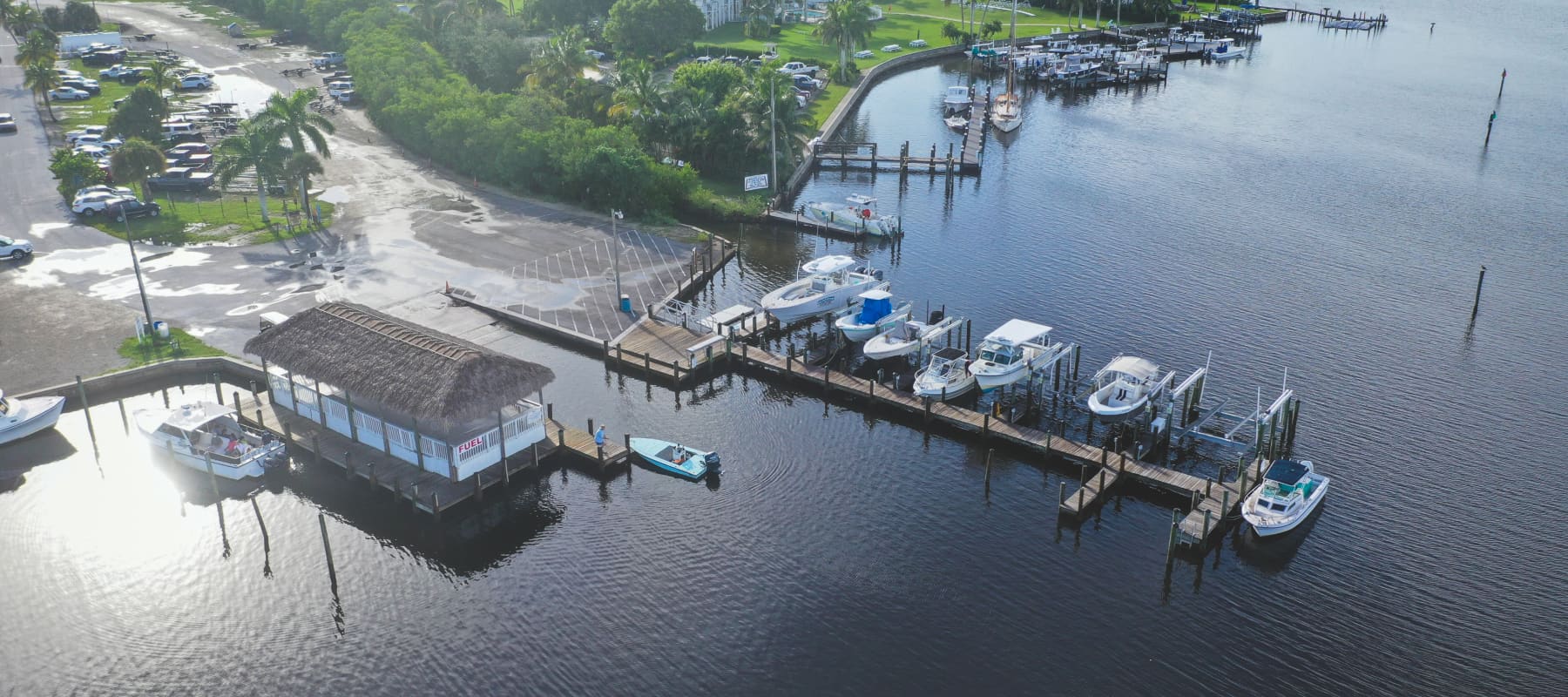 wide view of safe harbor pineland from above