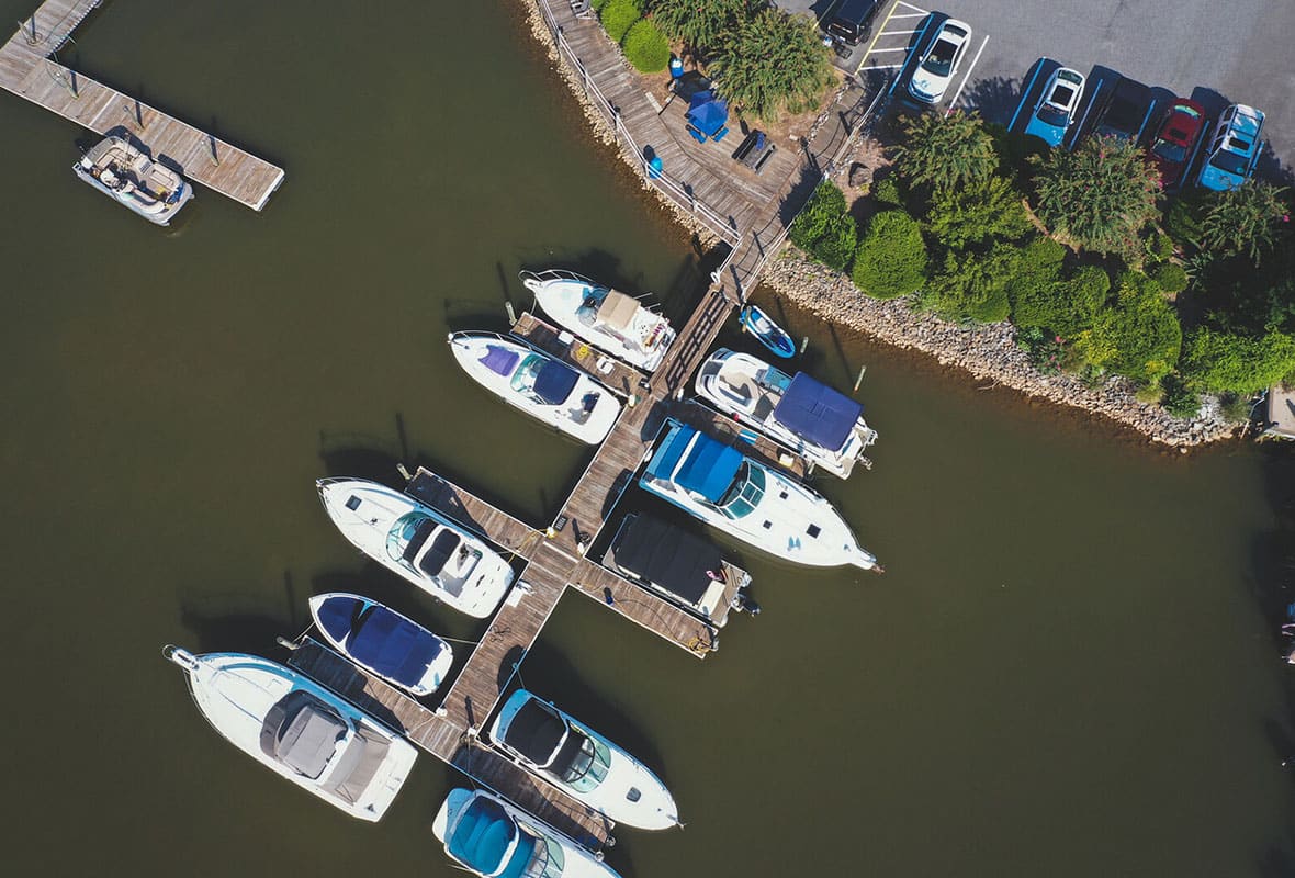 safe harbor skippers landing aerial view