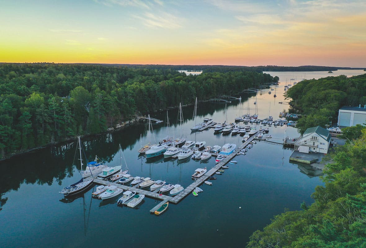 safe harbor great island aerial view