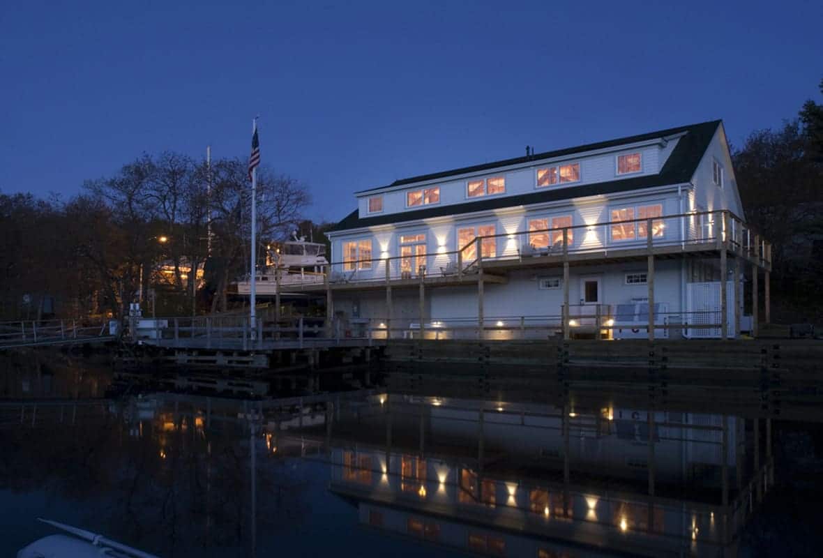main marina building at safe harbor great island