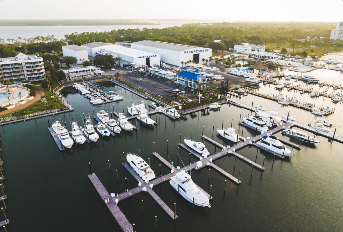 aerial view of safe harbor sportsman