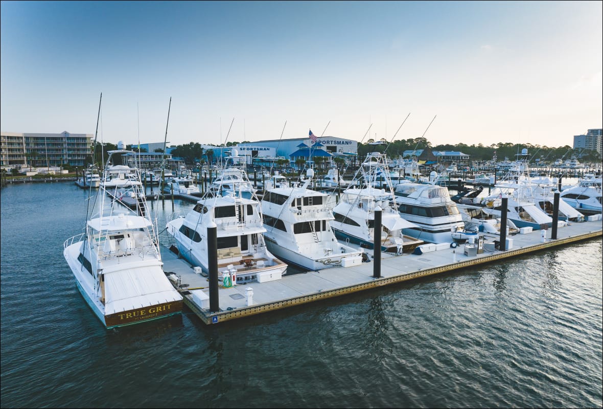 fishing boats docked at safe harbor sportsman