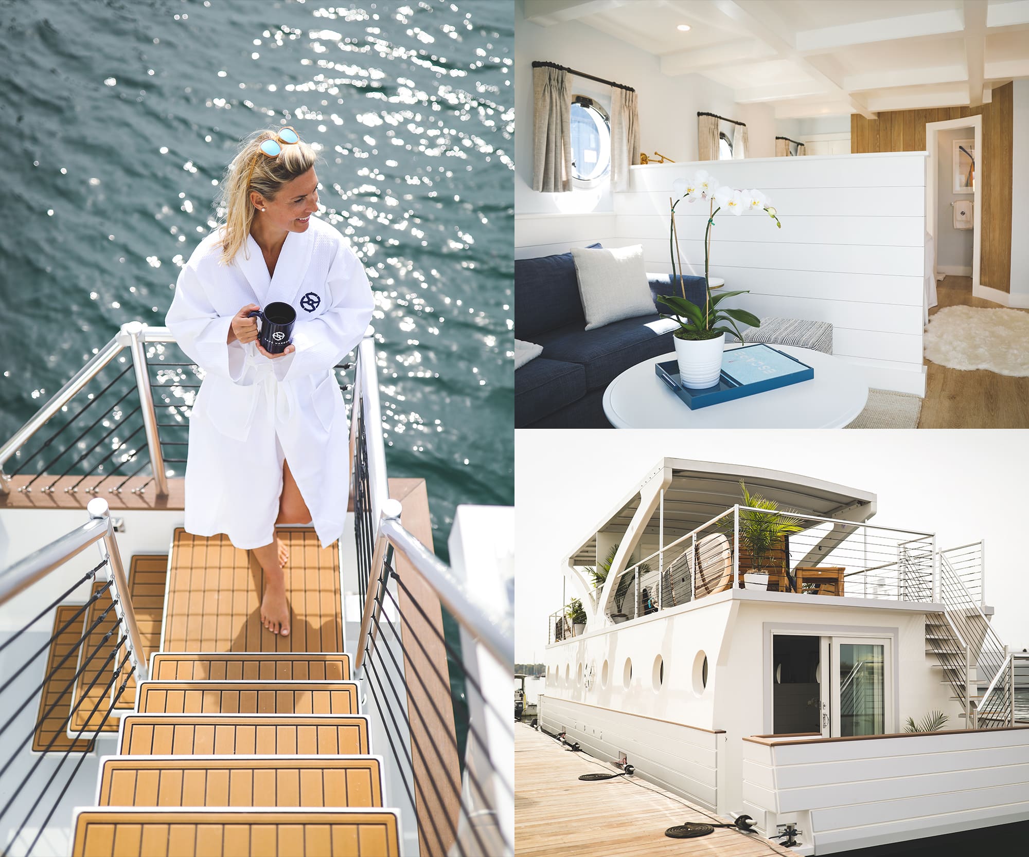 Photo collage of water suite details