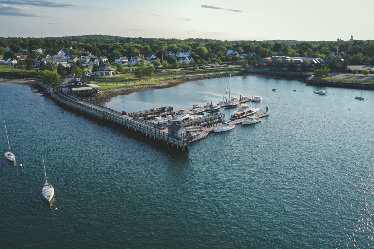 aerial view of safe harbor rockland