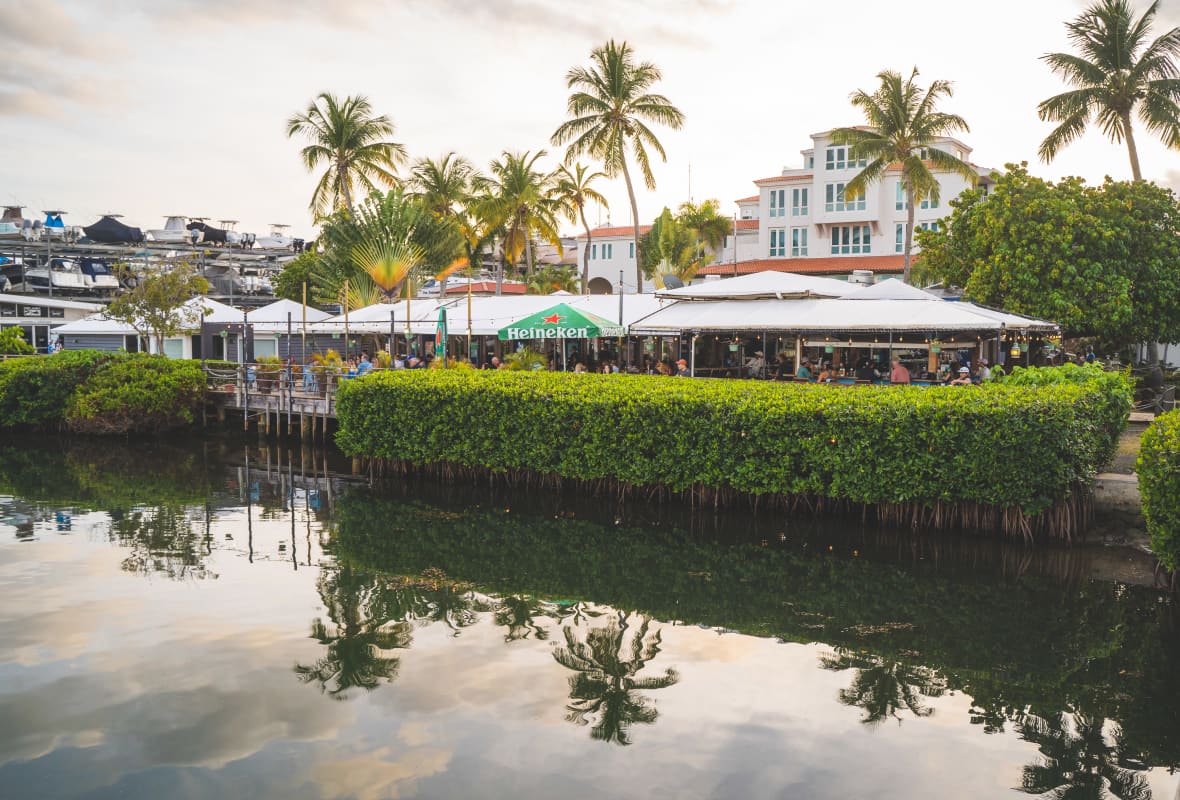 white event tents right next to the water