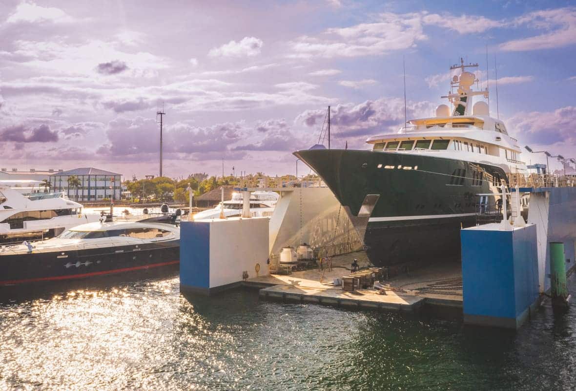 yacht about to be put in water