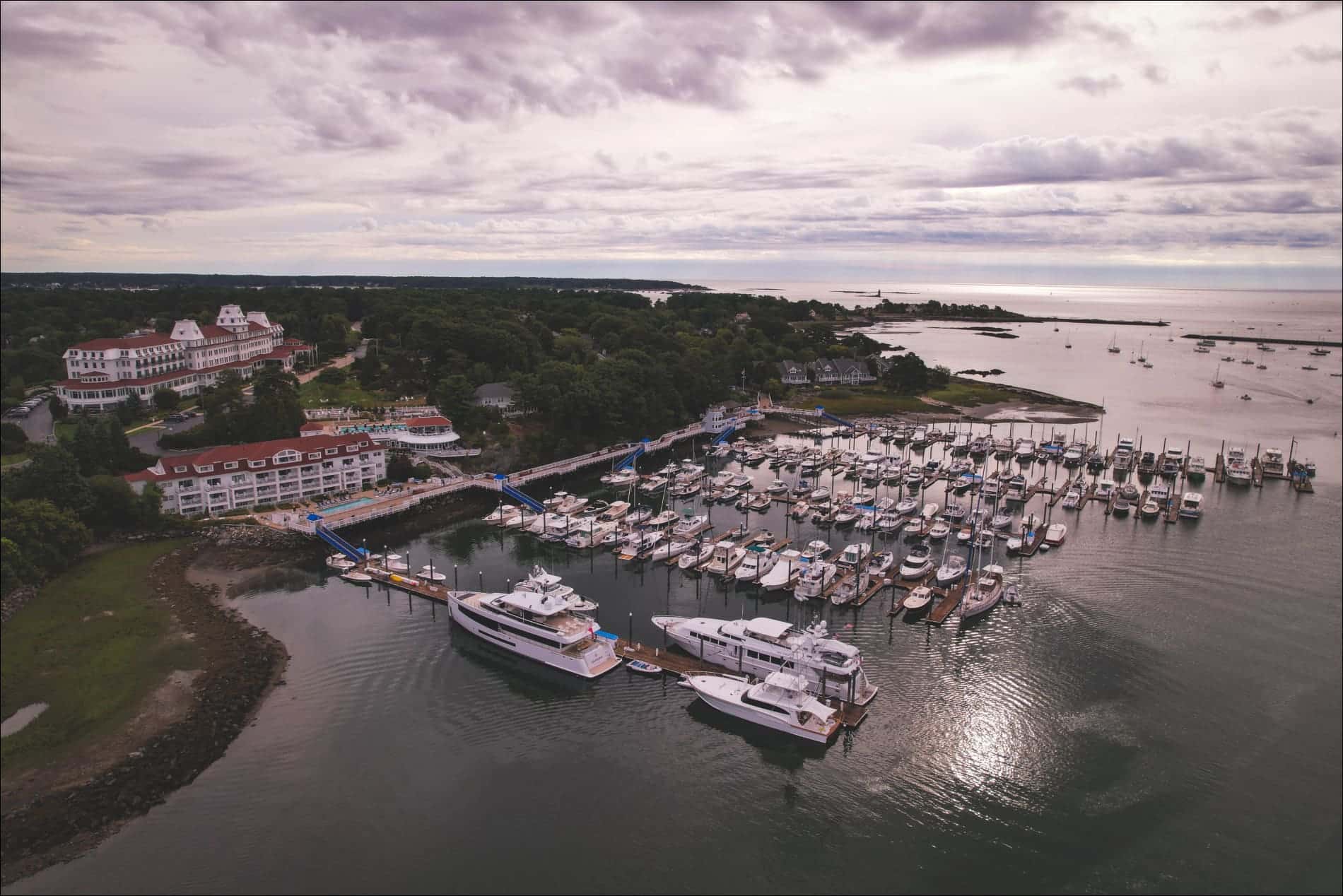 aerial view of harbor