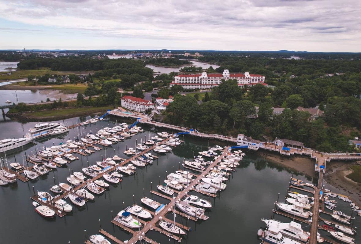 aerial view of harbor