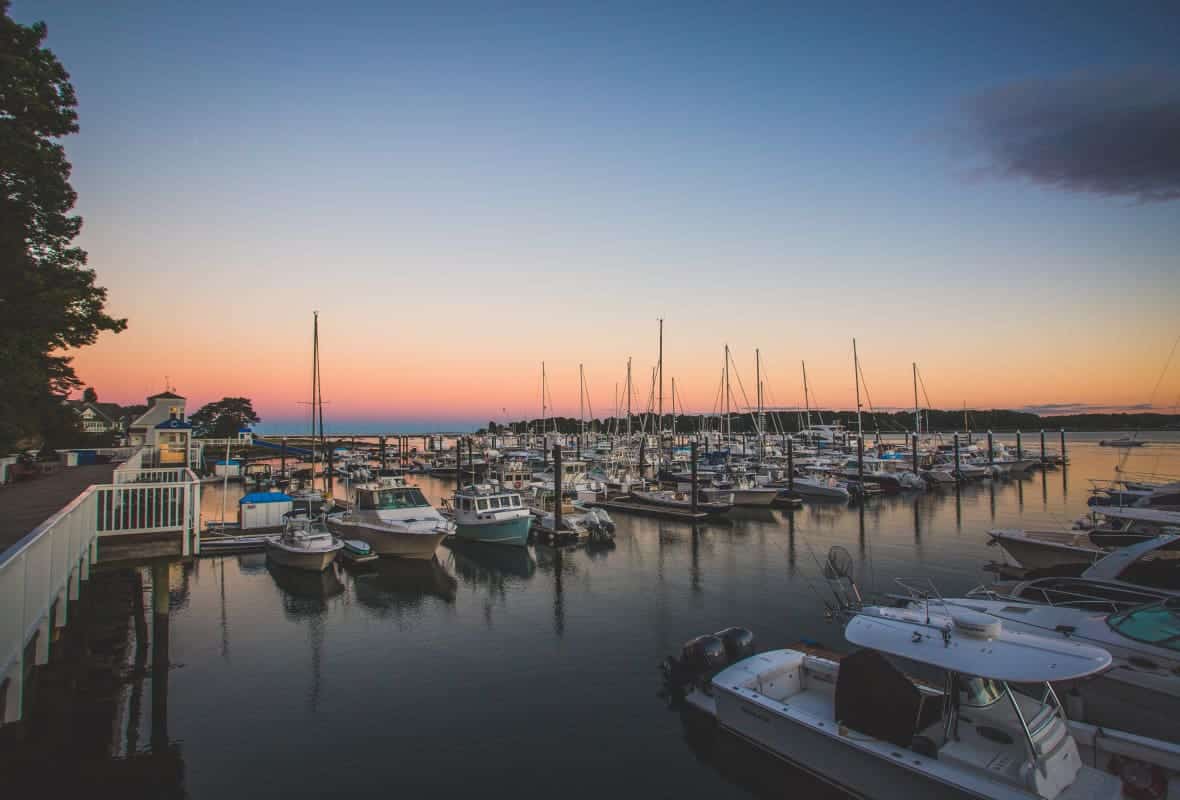 marina at sunset