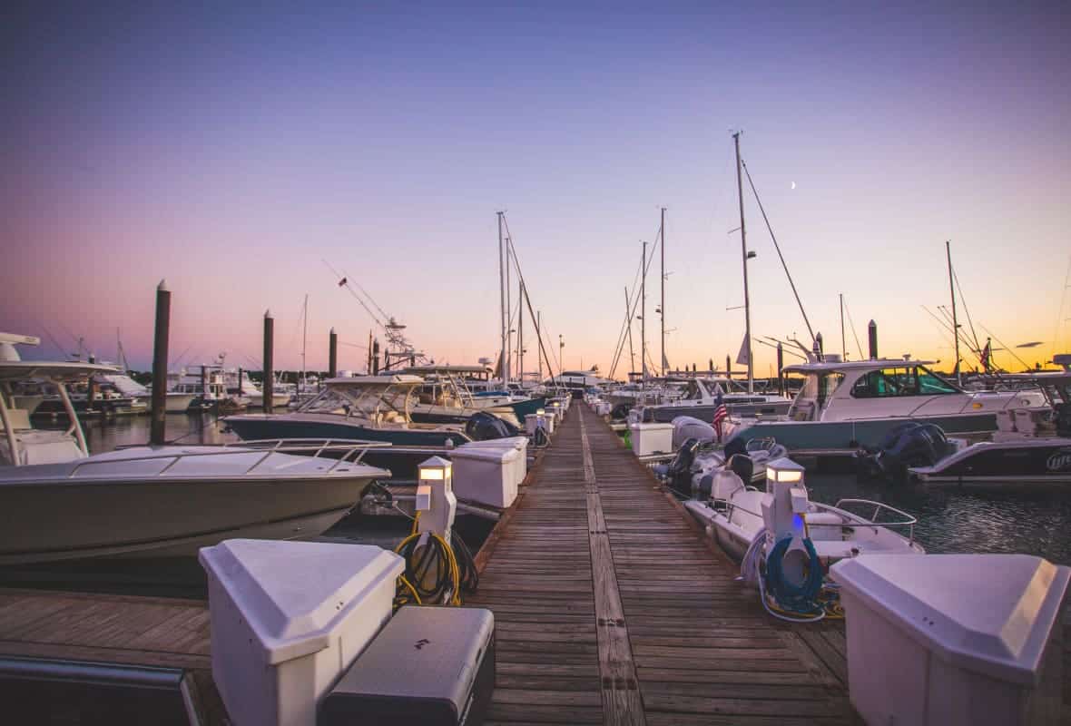 harbor with boats docked