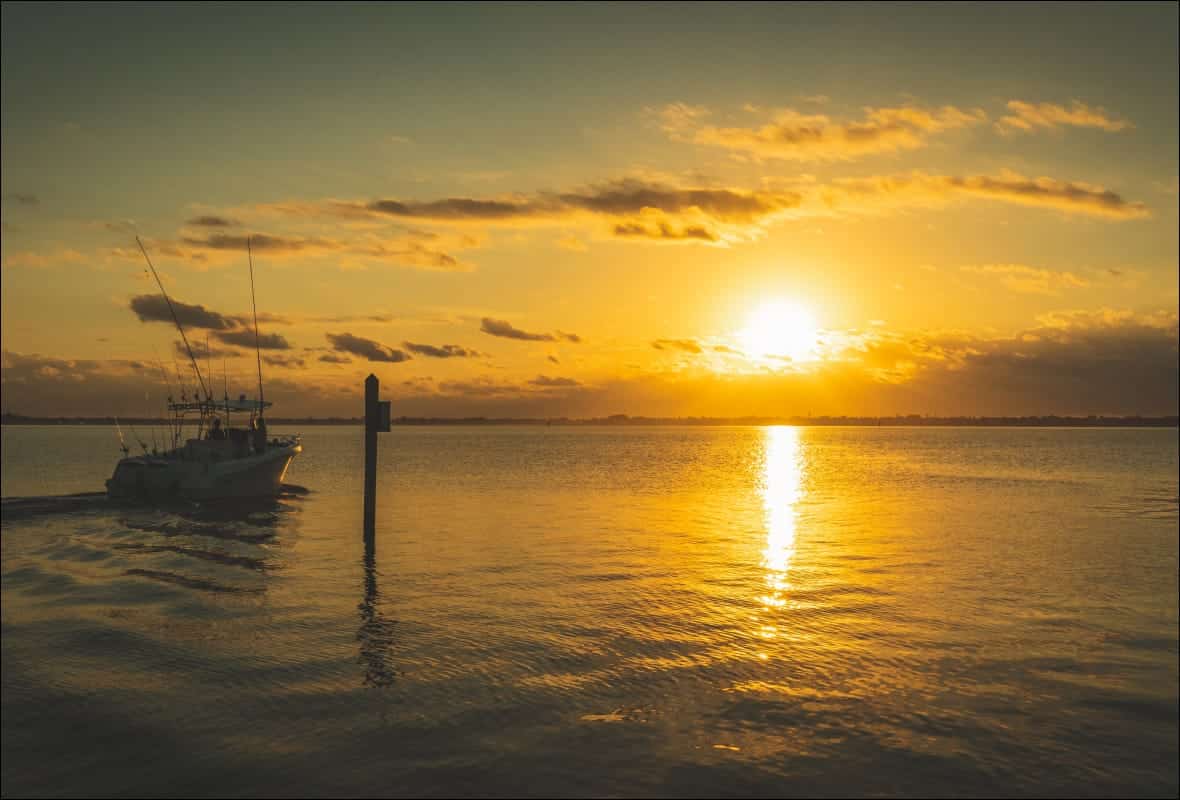 boat and sunset