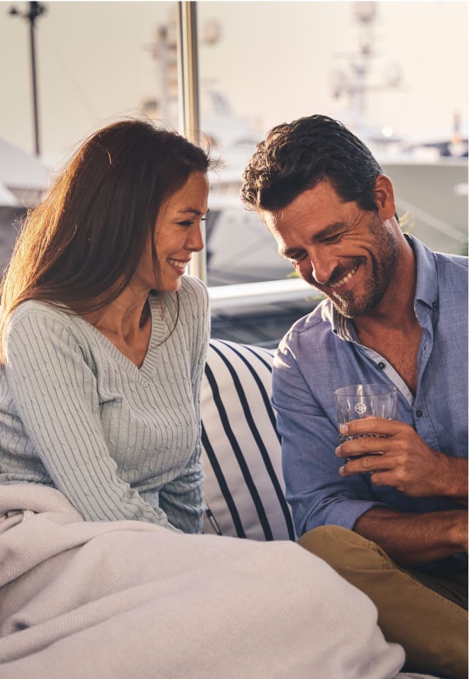 woman and man drinking