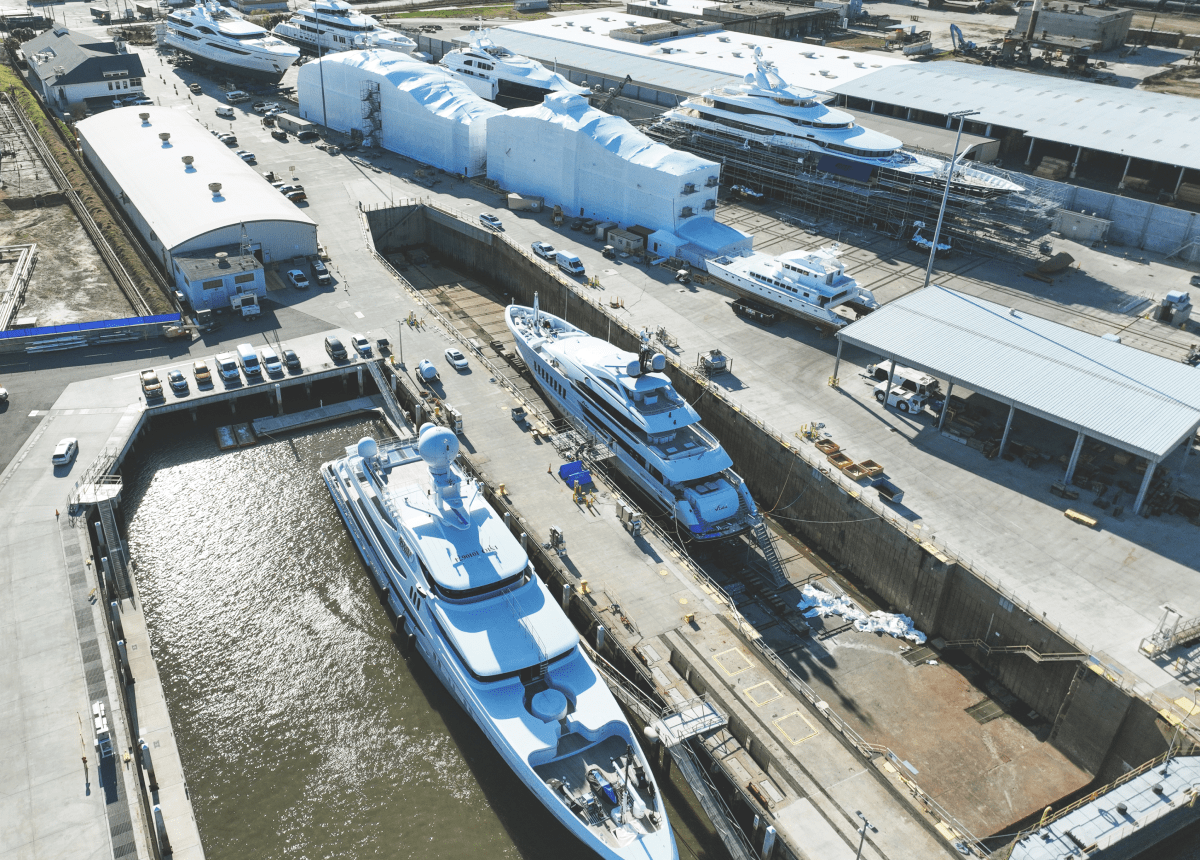 aerial view of savannah yacht center