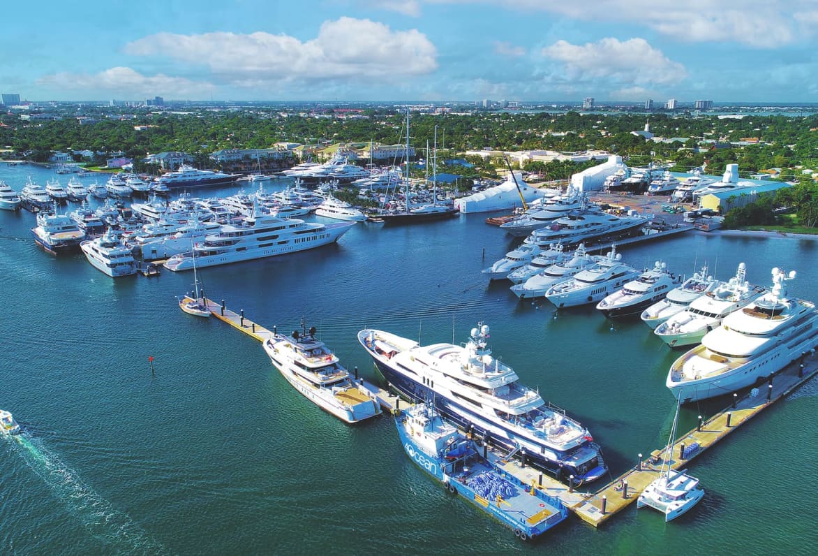 super yachts in a marina