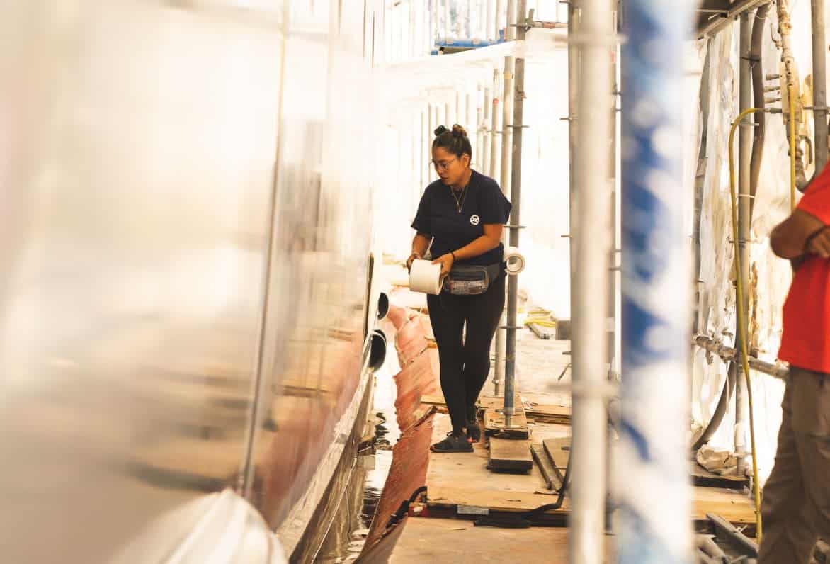 woman holding toilet paper